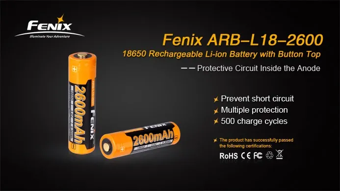 Batería recargable FENIX ARB-L18-2600 linterna - Imagen 6