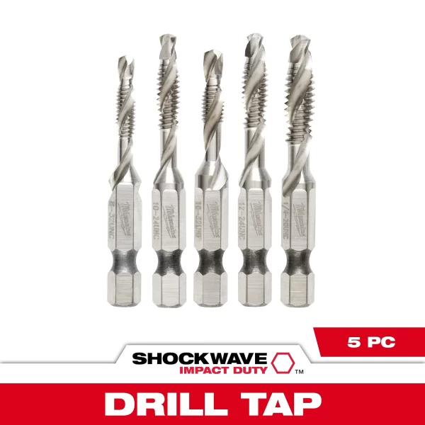 Shockwave Set Brocas Roscado Toma 1/4In De 8-32 A 1/4-20Unc 5Pz