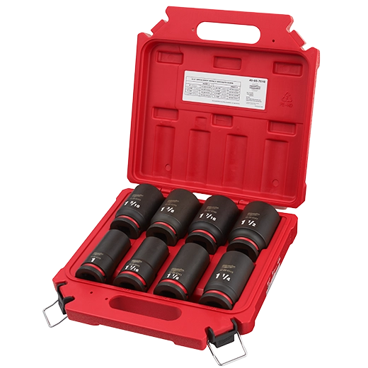 Juego de 8 piezas de cubos profundos SAE con boca de 3/4” de 6 puntas SHOCKWAVE Impact Duty™