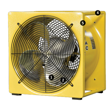 EXTRACTOR ESPACIO CONFINADO SERIE HF 12IN 1/2HP 3450RPM 3700CFM