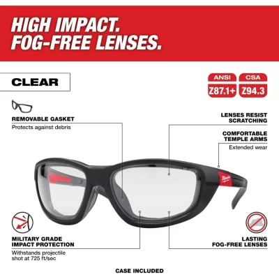 Lentes De Seguridad Alto Rendimiento Con Marco Anti Impactos Y Empañamiento Lente Transparente