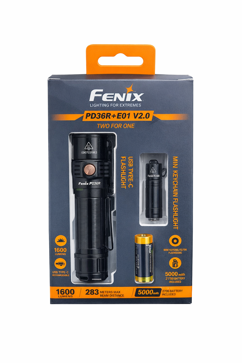 LINTERNA FENIX Pack PD36R + E01 V2.0