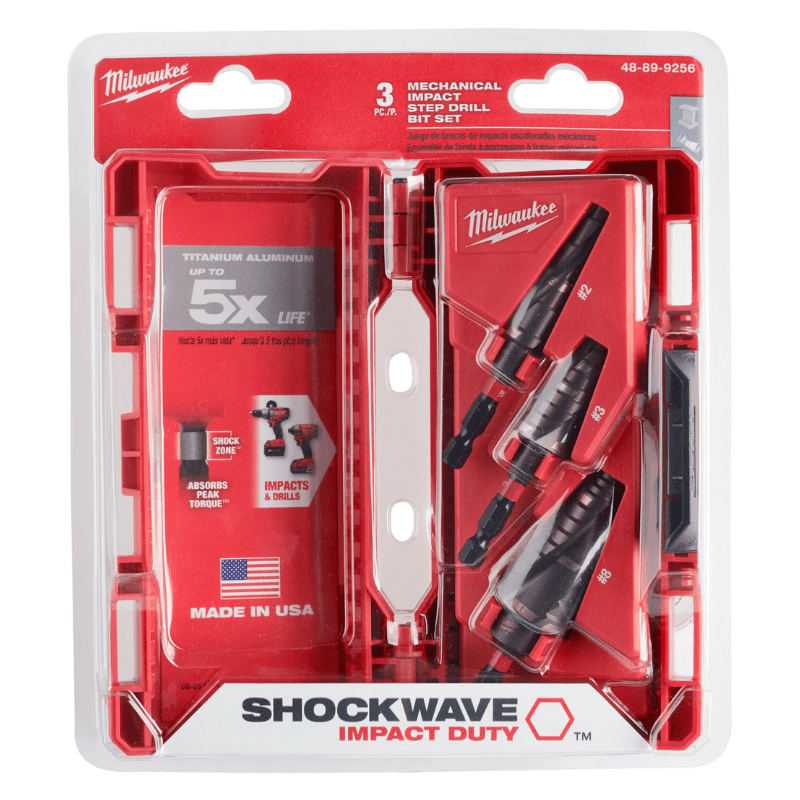 JUEGO DE BROCAS MECÁNICAS ESCALONADAS SHOCKWAVE MILWAUKEE 48-89-9256