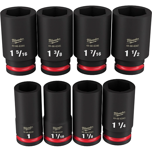 Juego de 8 piezas de cubos profundos SAE con boca de 3/4” de 6 puntas SHOCKWAVE Impact Duty™ - Imagen 3