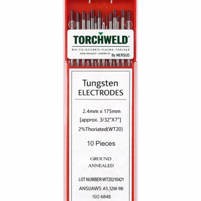 Electrodos Tungsteno WT20 2.4x175mm (10u)