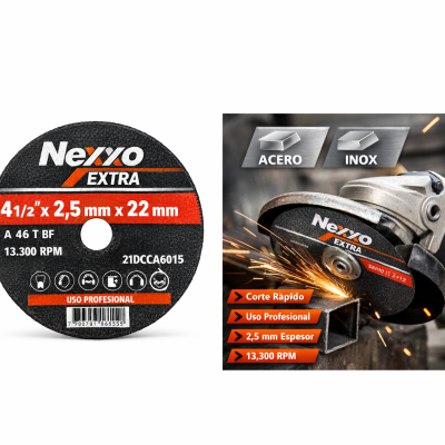 DISCO DE CORTE DC EXTRA 4.5IN X 2.5MM ACERO/ACERO INOX