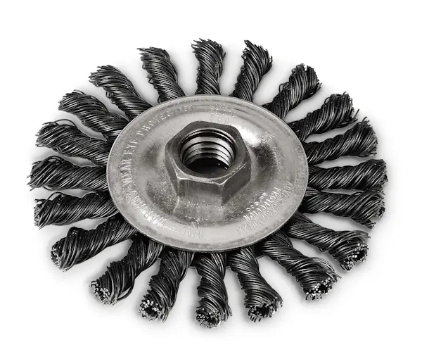 CEPILLO ALAMBRE ANUDADO UNA SOLA HILERA DIAM 3IN VAST 5/8-11IN SUPERFICIES HEAVY-DUTY