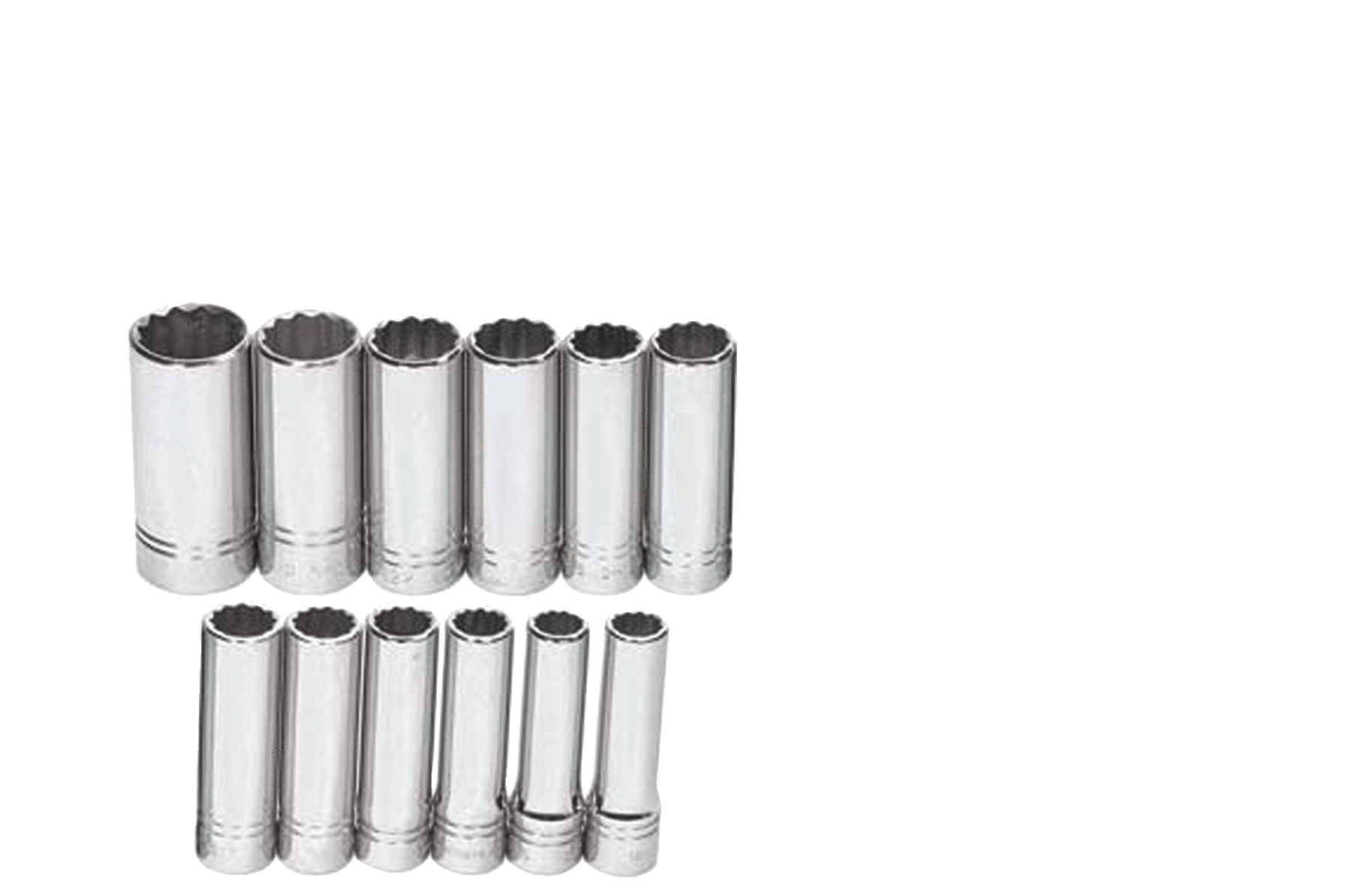 SET DADOS CROMADO C-1/2IN POLIG DE 13 A 30MM PROF 12PZ