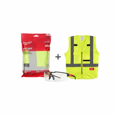CHALECO CLASE 2 ANSI MILWAUKEE + LENTES SEGURIDAD MILWAUKEE
