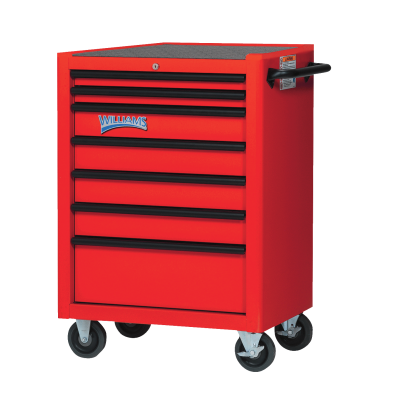 ARMARIO RODANTE SERVICIO 27 X 18 X 35IN 7 CAJONES COLOR ROJO
