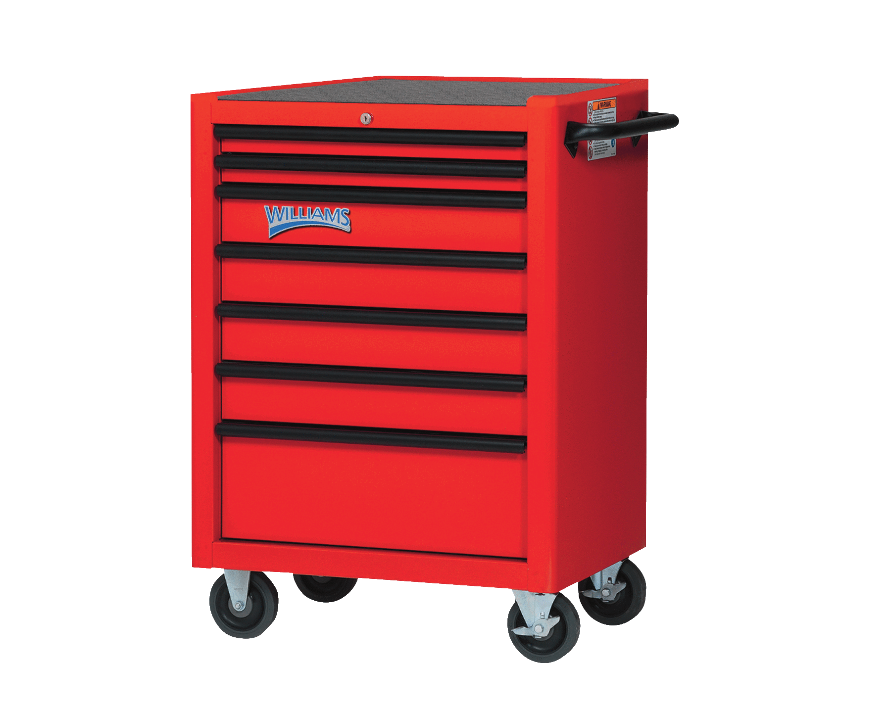 ARMARIO RODANTE SERVICIO 27 X 18 X 35IN 7 CAJONES COLOR ROJO