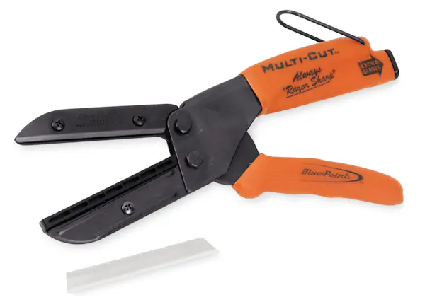 ALICATE PARA CORTE PLASTICO VINILO GOMA CUERO INCLUYE 3 HOJAS REEMPLAZO ACERO INOX